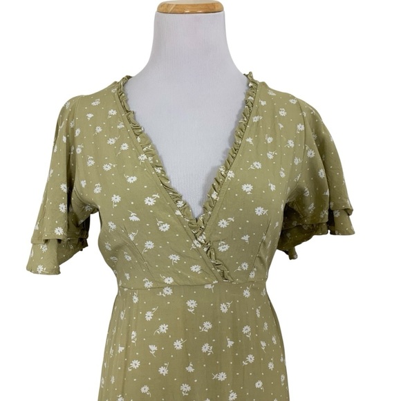 Billabong X The Salty Blonde In Bloom Dress Floral Calico Ruffle Beachy Boho - Picture 2 of 16